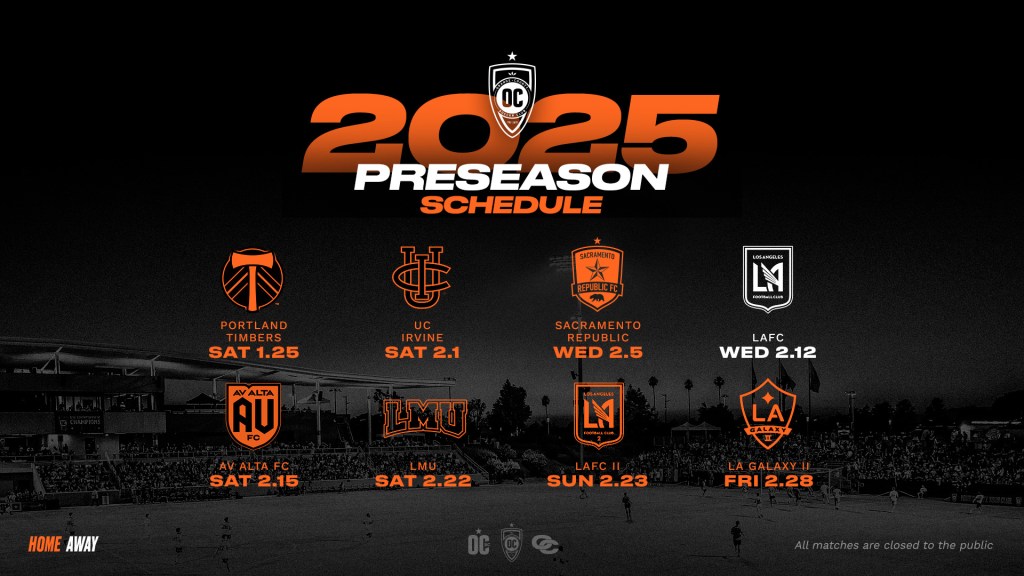 ORANGE COUNTY SC ANNOUNCES 2025 PRESEASON SCHEDULE